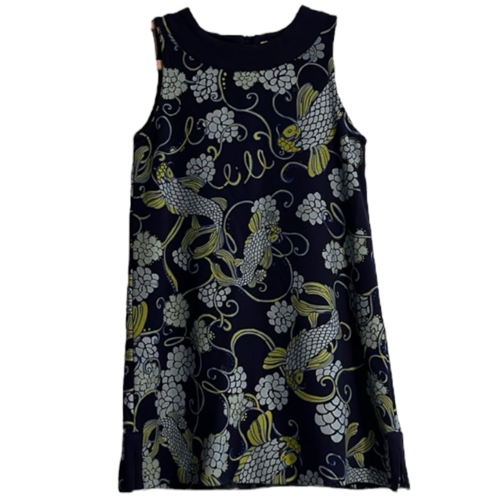 Lilly Pulitzer Blue Koi Fish Dress - Girls Size 5 - Picture 1 of 13